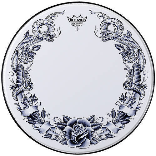Tattoo 22 Inch Bass Skin - Serpent Rose (White film). Departments > Drums 