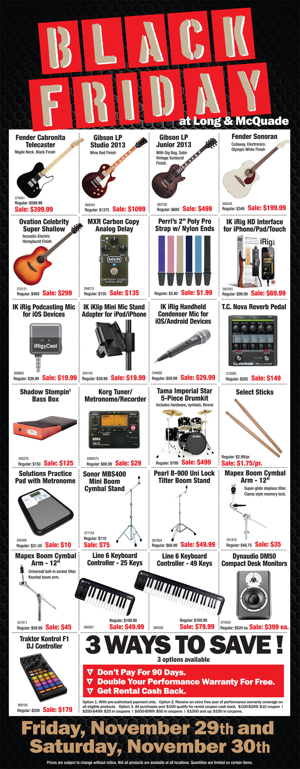 Long McQuade Black Friday 2013 Flyer