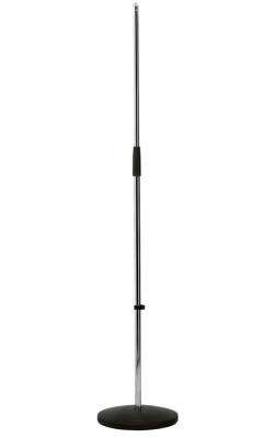 K & M Stands Microphone Stand W/ Round Base - Chrome | Long & McQuade