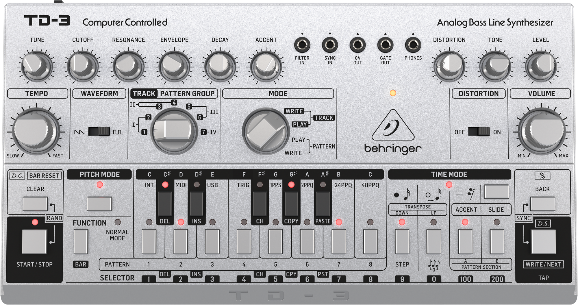 Behringer TD-3 Analog Bass Line Synthesizer - Silver | Long & McQuade