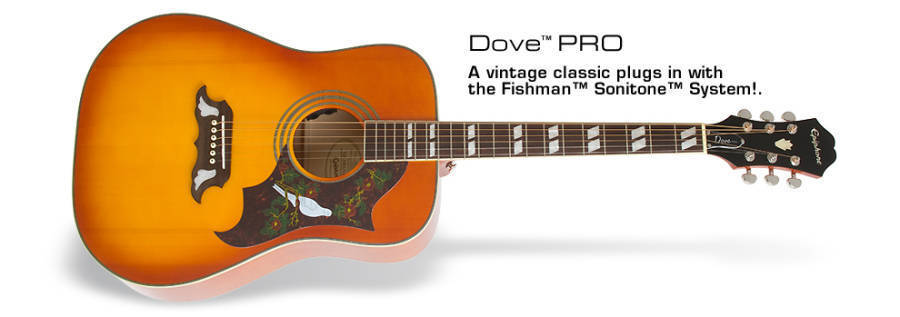 Epiphone Dove PRO Guitarras electroacústicas color violinburst 
