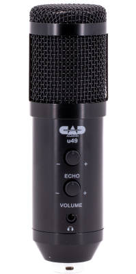 u49 USB Side-Address Studio Microphone with Headphone Monitor and Echo