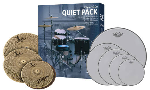 Zildjian/Remo Quiet Pack 3-Piece Cymbal Box Set with Silentstroke Drum Heads