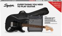 Squier - Affinity Stratocaster HSS Pack w/15G, Gig Bag - Charcoal Frost Metallic