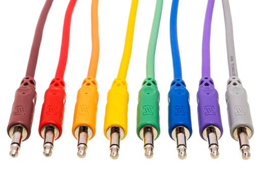 36'' Mono 3.5mm Coloured Patch Cables (8 Pack)