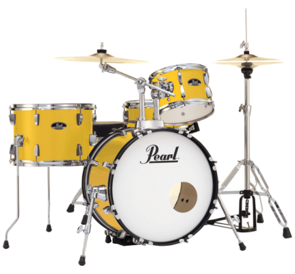 Roadshow Drum Kit w/18,10,14, Snare Drum, Hardware & Cymbals - Canary Yellow