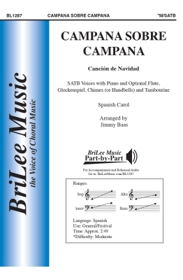 BriLee Music Publishing - Campana sobre campana (Cancion de Navidad) - Spanish Carol/Baas - SATB