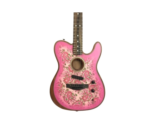 Store Special Product - FENDER ACOUSTASONIC TELE EB PINK PAISLEY W/GB